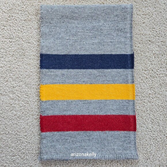 Faribault Woolen Mills Revival Stripe Scarf in Grey Multi Wool 80/Cotton 20 - Picture 2 of 9